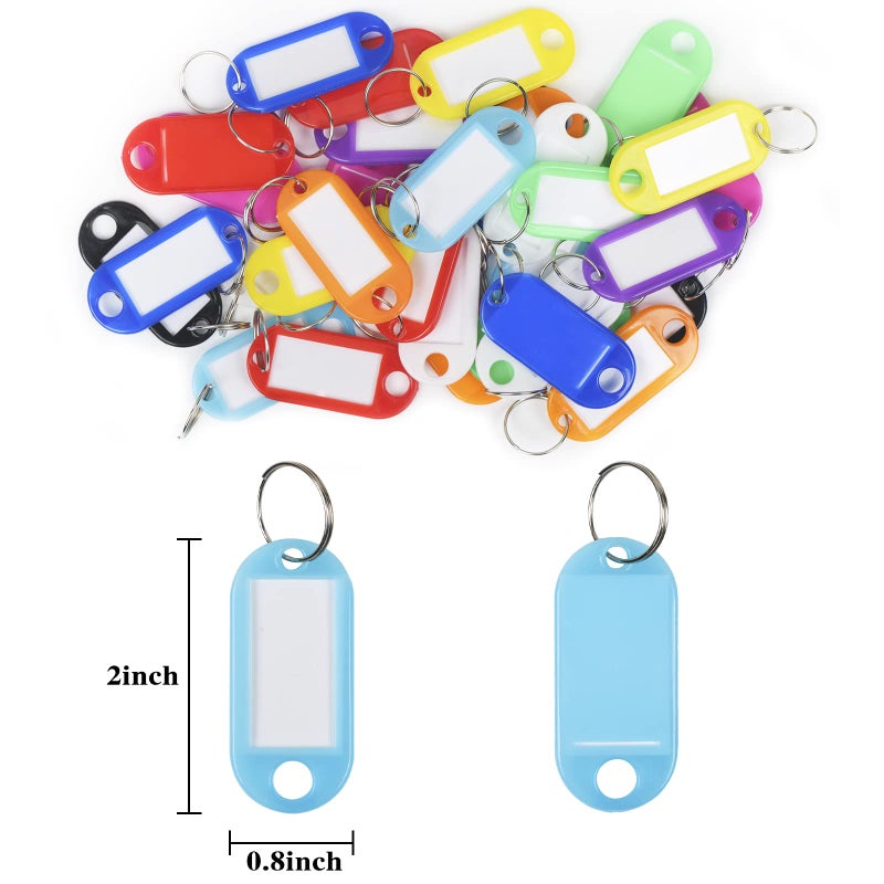 Simetufy Plastic Key Tags 220 Pcs, Key Labels with Ring and Label Window, Key Chain ID Tags, Key Identifiers for Name, Luggage 10 Colors - Image 4